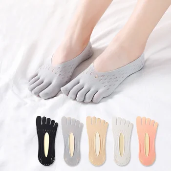 Mode Ljeto Mršava Prst Čarape i Papuče Žene Dama nevidljiv Silikonske Anti-skid Pet Prst Čarape
