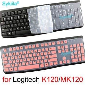 MK120 K120 Tastaturu Pokriti Logitech K120 MK120 Ozvucen Set Transparentni Jasno Crni Film Silikonske Zaštitnik Kožu Slučaj Slim Mršava