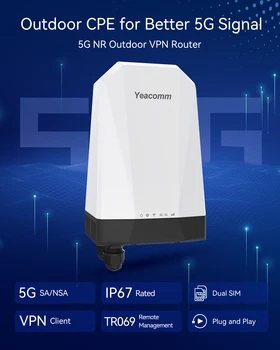 Podršku SA/NSA Vodootporne IP67 Yeacomm Otvorenom 4G 5G CPE Ruter s Dvostrukim SIM Karticu Slot i POE Napajanje