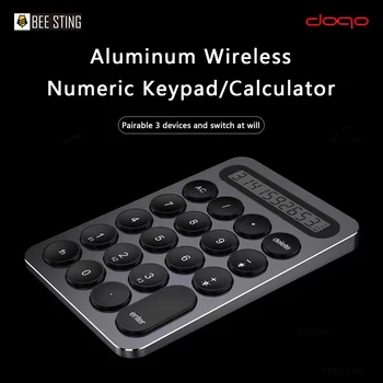 DOQO Aluminijuma Brojčane Tipkovnica Numpad 19 Ključeve Bluetooth Tastaturu Za iPad Android Prozore Laptop Tableta Digitalni Backlight Tastaturi