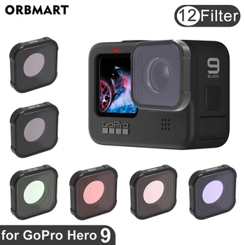 ORBMART GoPro Heroj 12 10 11 Crni Mini Filter CPL UV ND 8 16 Crveni Objektiv Filteri za GoPro Heroj 9 Crni Profesionalac Kameru Pribor