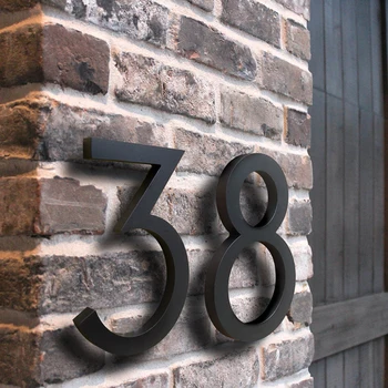 15 cm Veliki Crni Kuću Broj Pluta Znak Moderne Vrata Broj Zgradu Signalizacije Otvorenom Huisnummer Numeros Casa Adresu BO