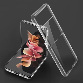 Slim Jasno Telefon Slučaj Za Samsung Galaksiji Z Flip 5 4 3 5G Transparentni Pokriti Shockproof Plastične Težak Slučaj