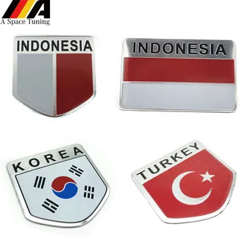 Aluminijske Legure u AZIJI KOREJI INDONEZIJI TURSKA Nacionalne Zastave Auto Naljepnice Automobile Motore Eksterijer Dekoraciju Pribor