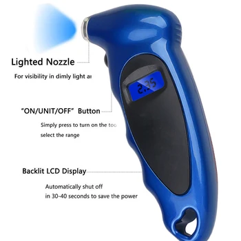 LCD Backlight 0-150 PSI Auto Motor Bicikl Prenosni Digitalni Gumu za Pritisak Metera Visok-preciznost Prikaži Dijagnostičkih Alata