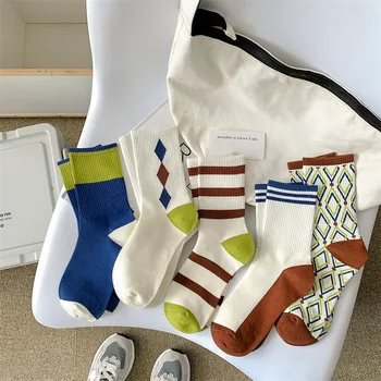 Čarape Za Žene Pamuka Visokog Kvaliteta Proljeće Ljeto Korejski Stil Opušteno Sportske Čarape 2023 Novo Za Disanje Mekan Devojke Smiješno Čarape