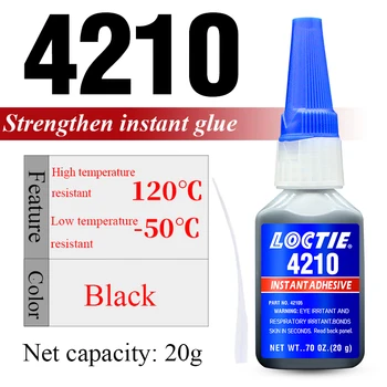 20g Crni super lepkom Loctite 4210 Metal Gumene Plastične Zbližavanja Ljepilo Instant Suv Lepak Visoka Temperatura Niska Otpor