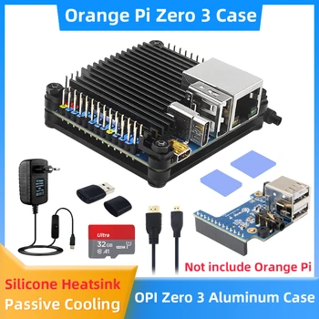 Narandžasta Pi Nula 3 Slučaj Aluminijske Legure Oklop Pasivno Traceve CPU RAM Silikonske Vrućine Tone Slobodni Napajanje za OPI Nula 3