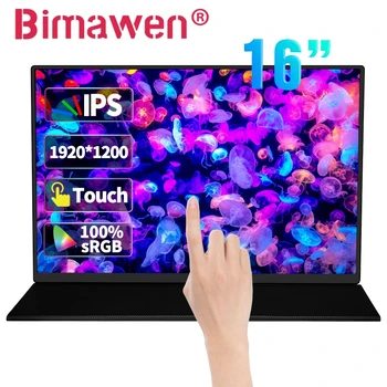 Bimawen 16 Inca 1200P Dodirni ekran Prenosni Monitor 16:10 100%sRGB Prikaži Igru IPS Ekran Za Laptop Mac Telefon Xbox PS5 Prekidač