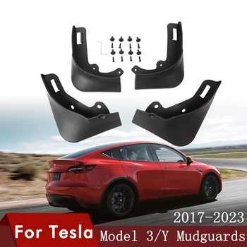 Blatobrana Mudguards Za Tesla Model 3 Y 2017-2021 2022 2023 Plastične Splash Stražara Fender 4Pcs/set Crno Beli Karbonskih Vlakana Boja
