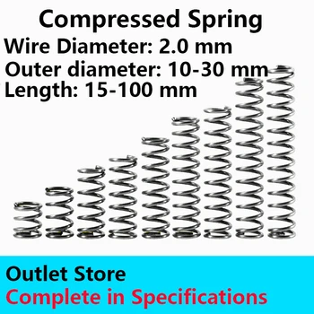 Kompresije proljeće pod pritiskom Proljeće istim putem proljetnu kolekciju Promjeru 2.0 mm, Vanjski prečniku od 10 30mm, Dužinu 15mm-100mm