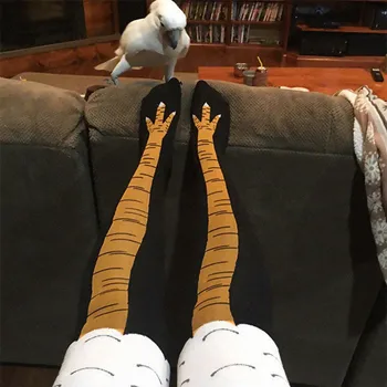 Novi 3D Otisak Životinja Paw Čarape Smiješno Žene Ljudi Ekipi Dugo Zalihe Elastično za disanje Čarapu Pas Macku Piletinu Paw Sox
