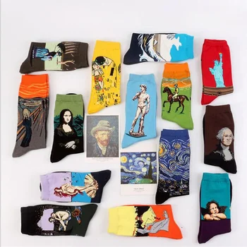 Vruće Prodaje Umjetnost Kreativni Van Gog Mural Svijet Remek-Delo Poznatog Uljana Slika Niz Uniseks Čarapu Smiješno Sretna Žena Čarapa Broda
