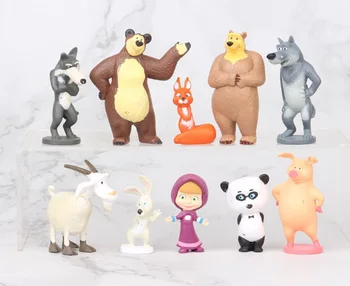 10Pieces Masa, a Medved Action Animaciju Model iz Crtića Igračke Za Prijatelje darove