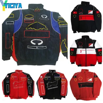 YICIYA F1 trkačih automobila fanovi odjeću Američki jaknu pamuka jesen i zimu odjeću pun vezene motor jaknu