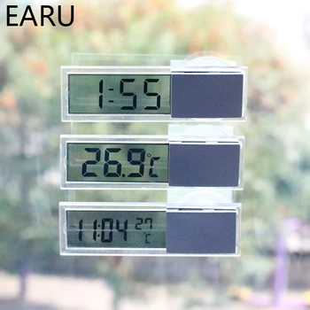 Mini Vrijeme Stanicu Digitalni Auto Termometar Termostat Tajmer Sat Temperatura Instrumente Senzor Zid Tip Metar LCD Prikaži