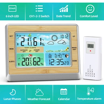 Termometar Vrijeme Stanicu Bežični Zatvorenom Otvorenom Vodootporne Senzor Hygrometer Alarm Daljinski Senzor Kući Vreme Pratiti