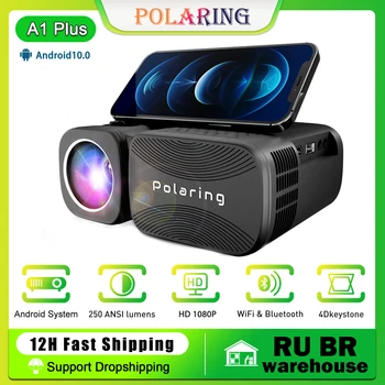 Polaring A1 Plus Prenosni Digitalni Projektor 1080P Android Sistem Video Veliki Ekran Projetor 250ANSI 10000Lumes Kući Proyector