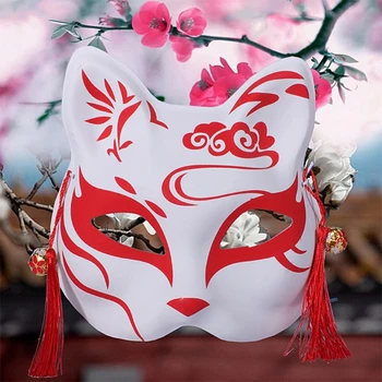 Japanci Ručno Oslikan Kabuki Toga Lisice Maske Japanski Animaciju Ludaca noć Veštica Kostim Rekvizite sa Elastično Pojas