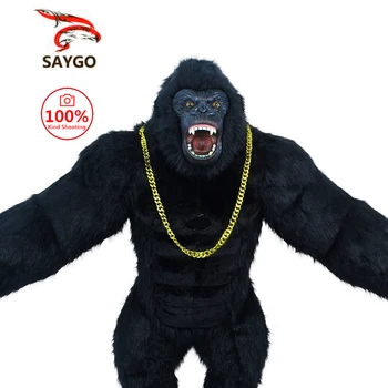 Naduvavanje King Kong Kostim za noć Veštica za Odrasle Luksuzan Krzneni Maskota životinja Veneciji Karneval Odelo Fursuit orangutan Gorila