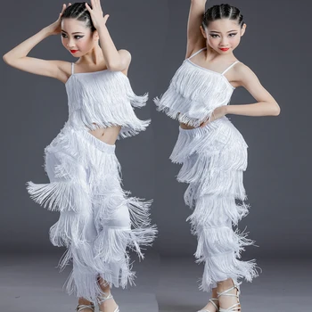 1set/mnogo djece mode latino plesa kostime devojka plesati cha-cha tango latino plesa odjeću čvrst vrhu i hlače