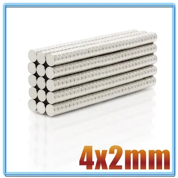 50~2000pcs 4x2 Retkih Magneti Promjeru 4x2mm Mali Okrugli Magneti 4mm*2mm Trajno Neodymium Magneti 4*2 jaka magnet disk