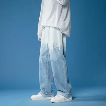 Ljeto Nova Kravata-boja Ombré Ljudi Traperice Mode Opušteno Muškarac Širom Nogu Pantalone Minimalizam Pravo na Slobodi trapericama 2022