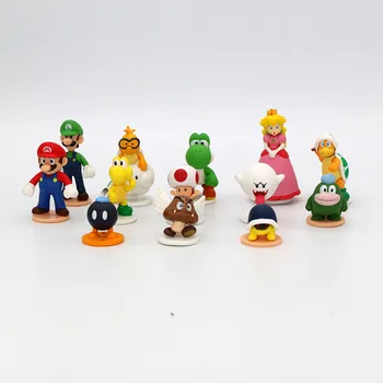8PCS/set Super Mario Bros PVC Action Igračke Lutke Model Set Luigi Joši Donkey Kong Gljiva za djecu rođendanske poklone