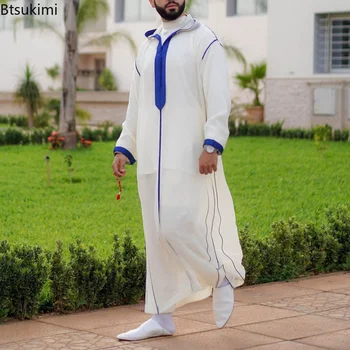 Novi 2023 Muslimana Jubba Thobe Odjeću Ljudi Kapuljačom Ramazan Ogrtač Kaftan Abaya Dubai Turska Islamski Odjeću Muškarac Opušteno Slobodi Ogrtač