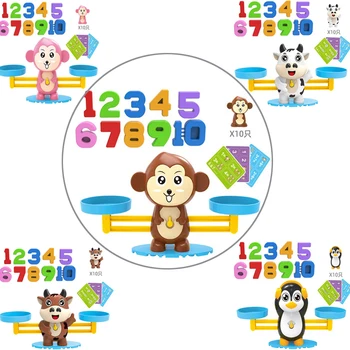 Montesoni Matematike Meč Igru Ravnotežu Skali Brojim Igračke za Bebu Djeca Vrtić Obrazovni Broj Zabavno Djece Poklon Učenje