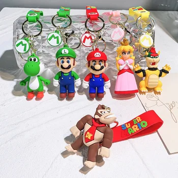 20 Stil Super Mario Bros Privjesak za ključeve Luigi, Žaba je Yoshi joj do lakta Action Model PVC Crtani Ruksak Lutku Privjesak Igračke Darove