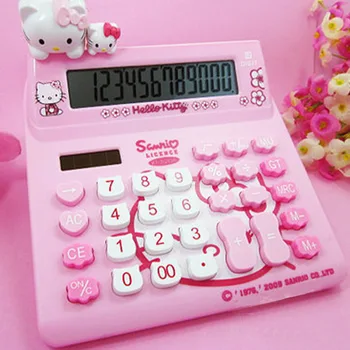 Sanrio Hello Kitty Roze Sladak Kalkulator Govor Veliki Ekran Trodimenzionalni Dijamant Kalkulator Solarne Energije Student Naučiti Dar