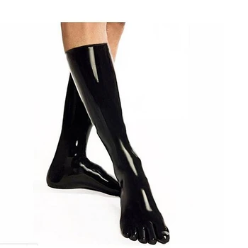 Lateks Guma Čarape Čarapu Besramno 3D 5 Prst Čarape Usred Koljeno Čarape Klub Nositi za Muškarce i Žene Catsuit