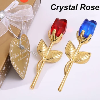 Kristal Ruže Umjetna Cvijet Dan zaljubljenih Poklon, Crystal Čašu RoseSilver Zlato Rod Rose Cvijet za Devojku Poklone za Vjenčanje