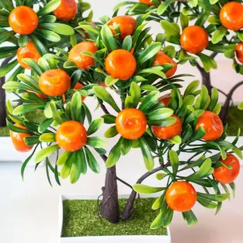 1Pc Umjetna Voće Orange Drvo Bonsai Voće Ured Vrt Desktop Zabavu Dekor Kući Umjetna Lažni Pijanu Ornament