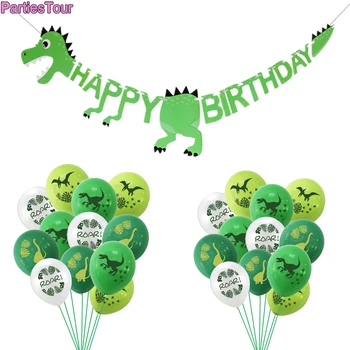Dinosaurus Balone Set Džungli Safari Rođendan Ballon Riku Ballon 1 Rođendan Dino Balon Djeca Momci Sretan Rođendan Ukrase