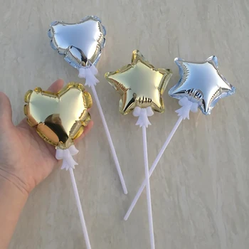 Mini 10Cm Balon Venčanje Aluminija Srce Pentagram Folije Balon 2020 Nove Godine Bozic Tortu Najbolji Ornament Djeca Rođendan Igračka Darove