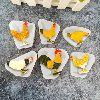 Uskrs Piletinu Silikonske Kalup Ručno Čokoladu Fondant Tortu Dekoraciju Epoksi Mekan Clay Peče Alat Rooster Hen Model Kalup