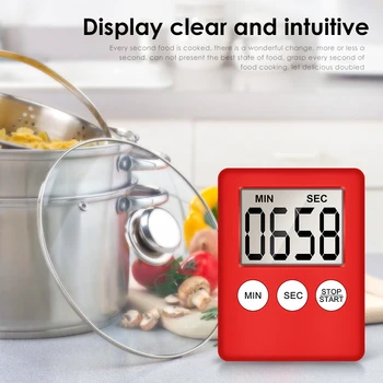 1PC Super Mršava LCD Digitalni Ekran Kuhinji Tajmer Trajnih Minuteur Kuhinji Kuva Tajmer Računati na Odbrojavanje Magnet Alarm