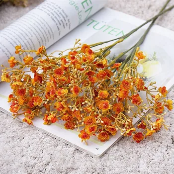 Jesen Ukras Babysbreath ogranak Cvijet dogovor lažni biljke Umjetna Cvijeće DIY Venčanju flores vijenac