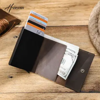 Hirame RFID Karticu Novčanik za Muškarce Kreditnu Karticu Novac Torbicu Posao Uniseks čiste Kože cuvar Kartice Aluminijuma Kutija