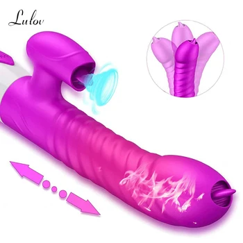 G Mjesto Življe Vibrator za Žene Vaginu Klitoris Stimulator Teleskopske Rotirajući Grijanje Jezik Lizanje Dildo za Odrasle seksi Igračku
