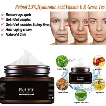 Retinol 2.5% Losion Lice Kremu Vitamin E Kolagena Retin Protiv Starenja Bore Akne Hyaluronic Kiseline Zeleni Čaj Whitening Kremu