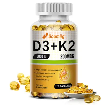 Vegan Vitamin D3+K2 Kapsula Se Reguliše Kalcijum Metabolizam Spriječiti Prelomi Promovirati Kost Zdravlje Srce& Imunitet Sistem Podrške