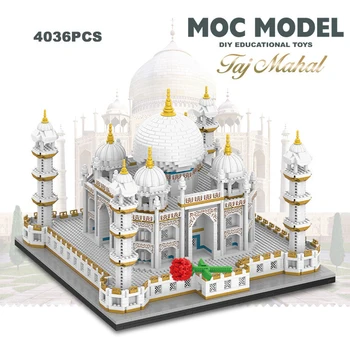 Mikro Gradske Ulice Pogled Taj Mahal Svjetski Poznati Arhitekture Model Ajfelov Toranj Bloka Kreativni Postavlja Djeca Deci Igracke