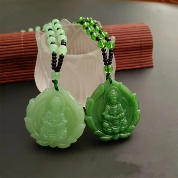 Retro Kineski GuanYin Buda Zelene Iznuren Pandan Berba Amulet Žena Ogrlice za Ženu Čovjek je u Trendu Poklone Nakit