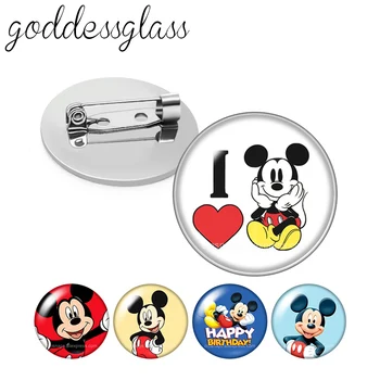 Disney Mickey mouse Sladak Čašu cabochon Broš pinback dugme Torbu Odjeću Traper Traperice Reveru Pin Značku Nakit Dar