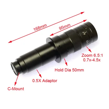 2021 NOVI 0.7 X~4.5 X Zuma Zoom C-Mount 180X Cilj Objektiv za Mikroskop Kameru Mobilni Popraviti Vojnik