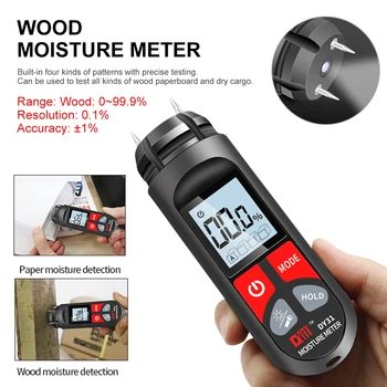 Digitalni Drvo Vlagu Metar Papir Vlažnost Tester Sa LCD Prikaži Prenosni Zid Hygrometer Drvo Vlažno Detektor 0-99.9%