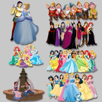 Disney Potpuno Disney princeza grupna slika tkanine mrlje Toplote PVC Patch Gvožđe, na Jeftin Pere firmu i fadeless naljepnicu